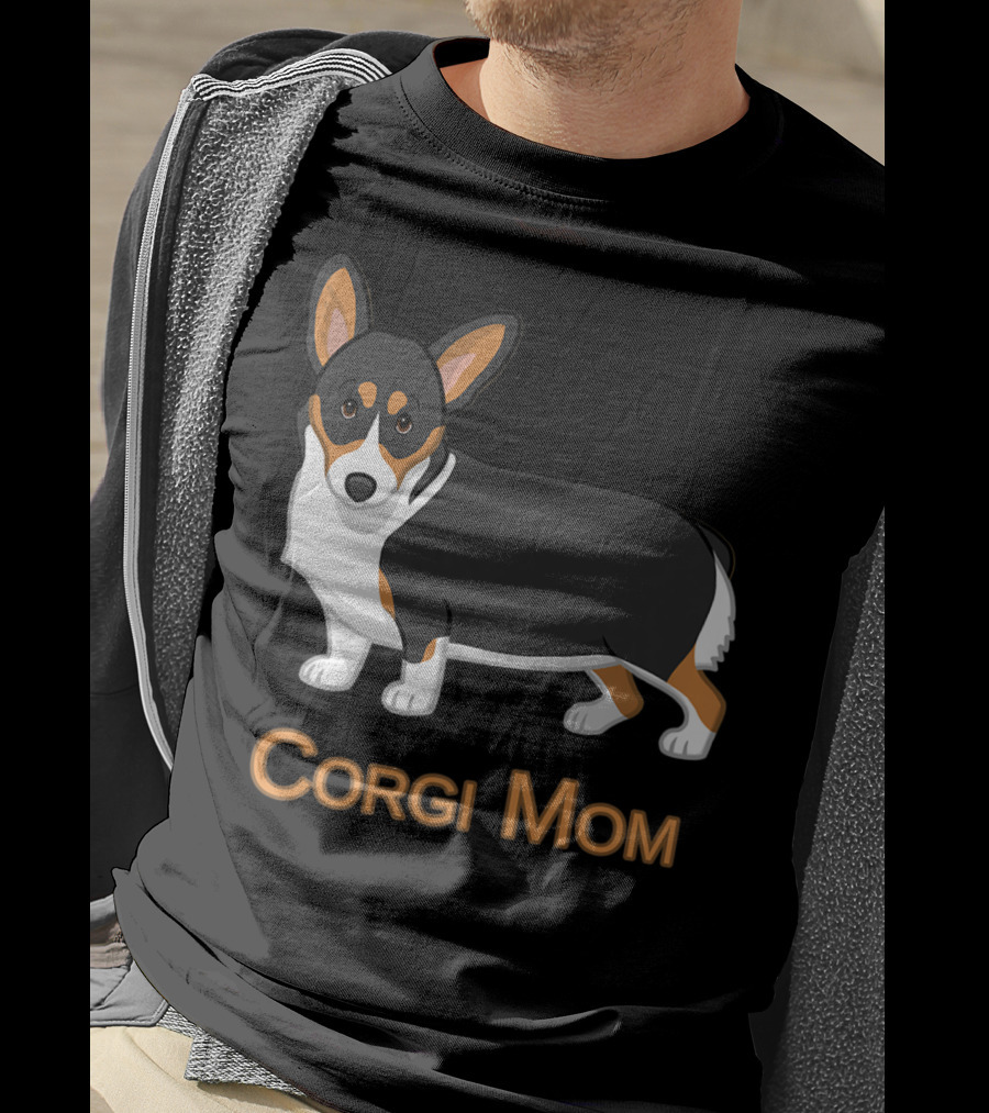 Corgi Mom Black Tricolor Cute Pembroke Corgi T-Shirt