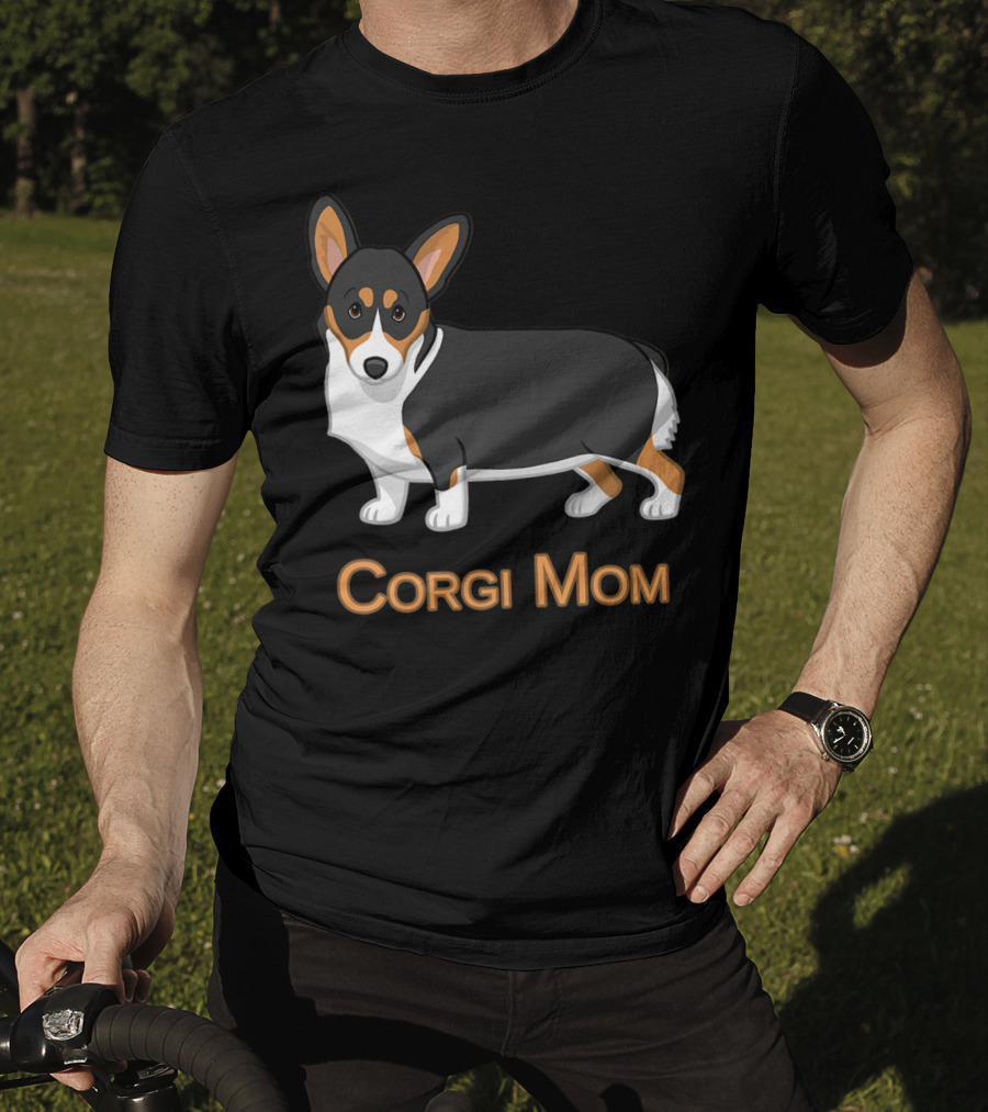 Corgi Mom Black Tricolor Cute Pembroke Corgi T-Shirt