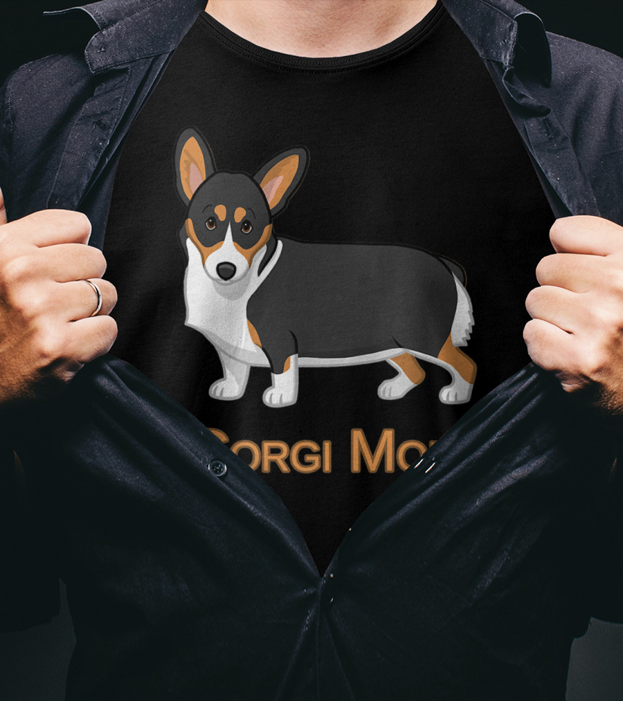 Corgi Mom Black Tricolor Cute Pembroke Corgi T-Shirt