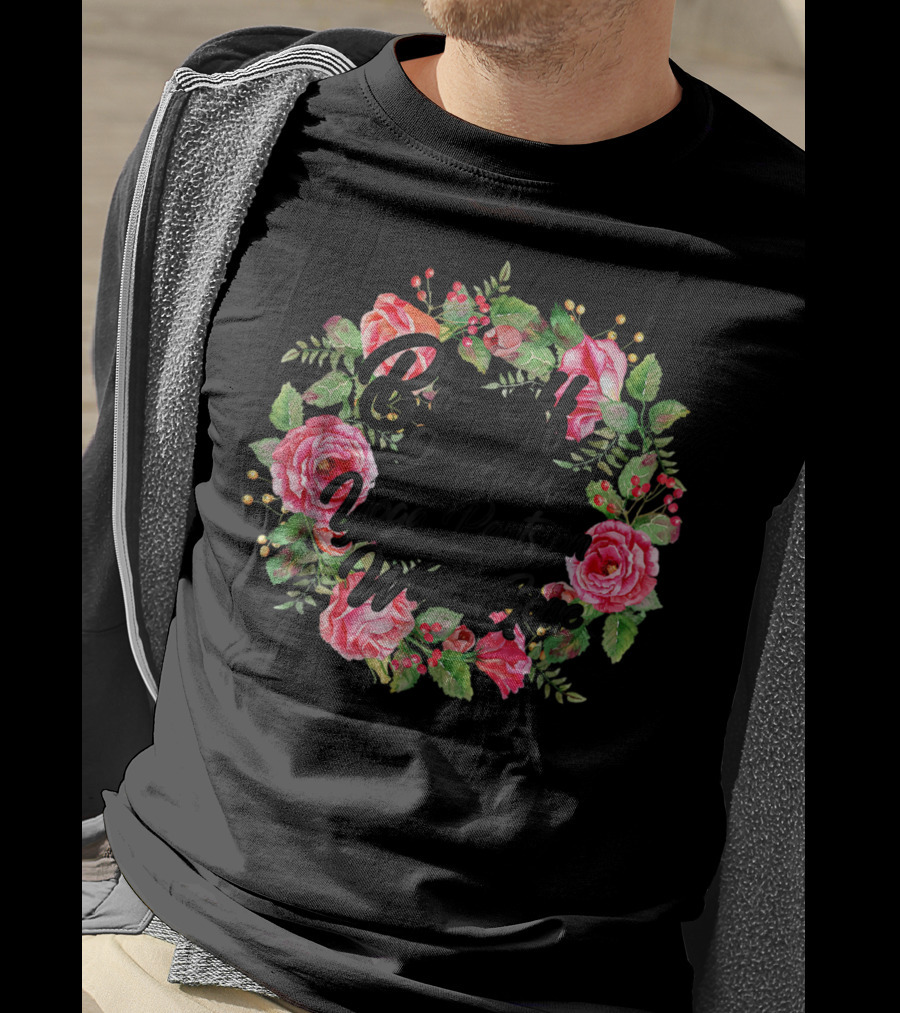 Bra Off Hair Up Yoga Pants On Wine Gone Mom Mother Floral T-Shirt