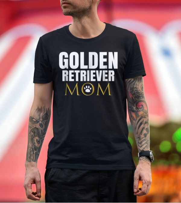 Premium T-Shirt: Golden Retriever Mom Dog Appreciation Day Paw Prints T-Shirt Golden Retriever Mom Dog Appreciation Day Paw Prints T-Shirt