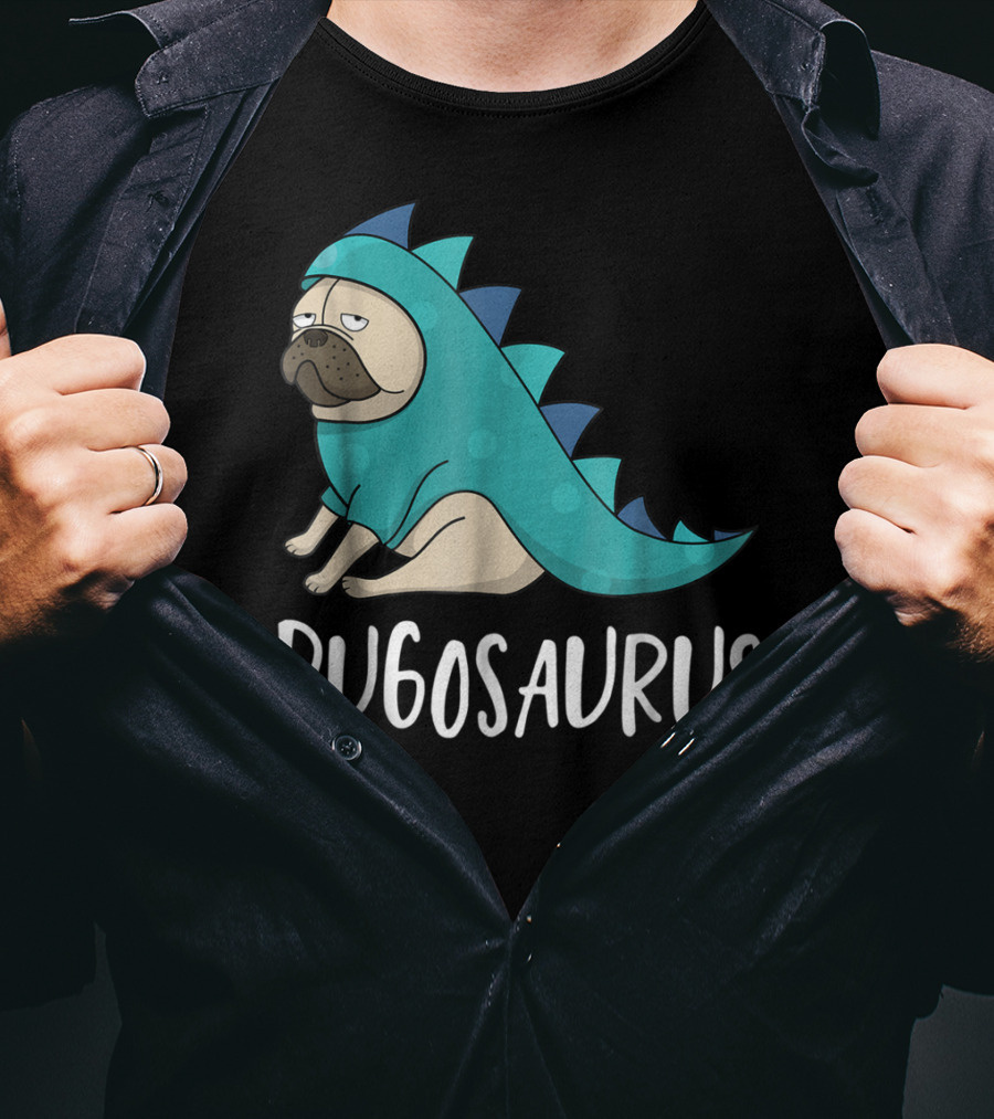 Pugosaurus Funny Pug Dog Mom Dino Dinosaur Puppy Lover T-Shirt