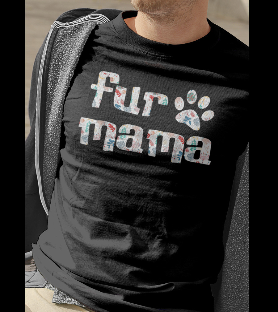 Fur Mama Paw Print Cute Dog Mom Dog Owners94 Playful T-Shirt