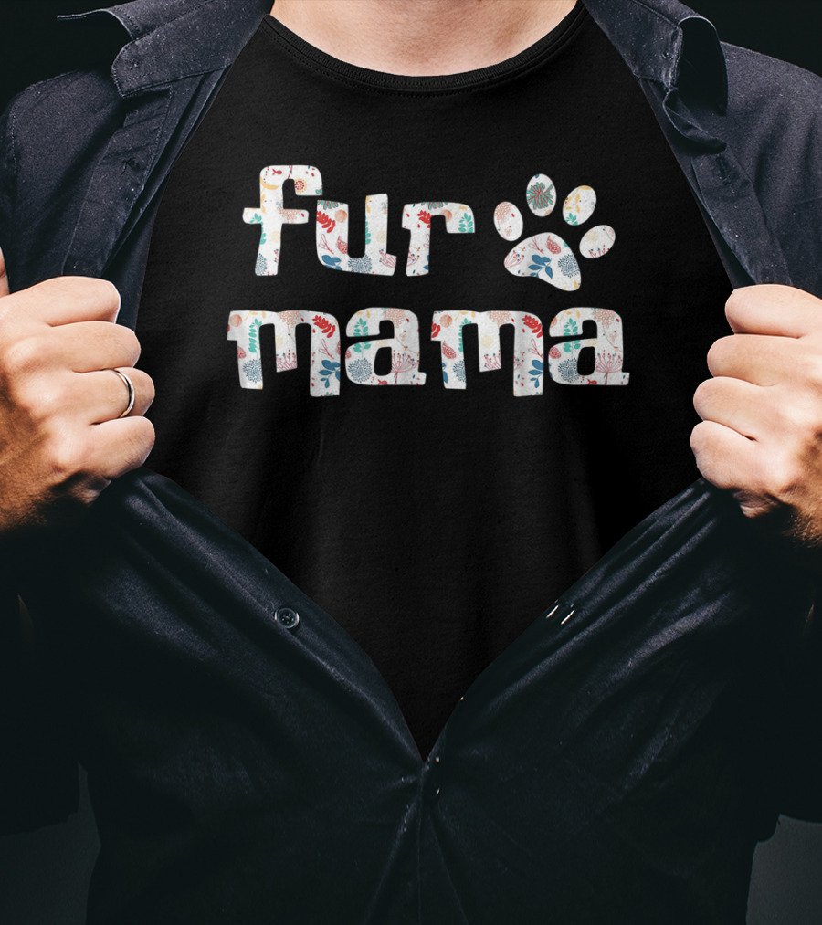 Fur Mama Paw Print Cute Dog Mom Dog Owners94 Playful T-Shirt