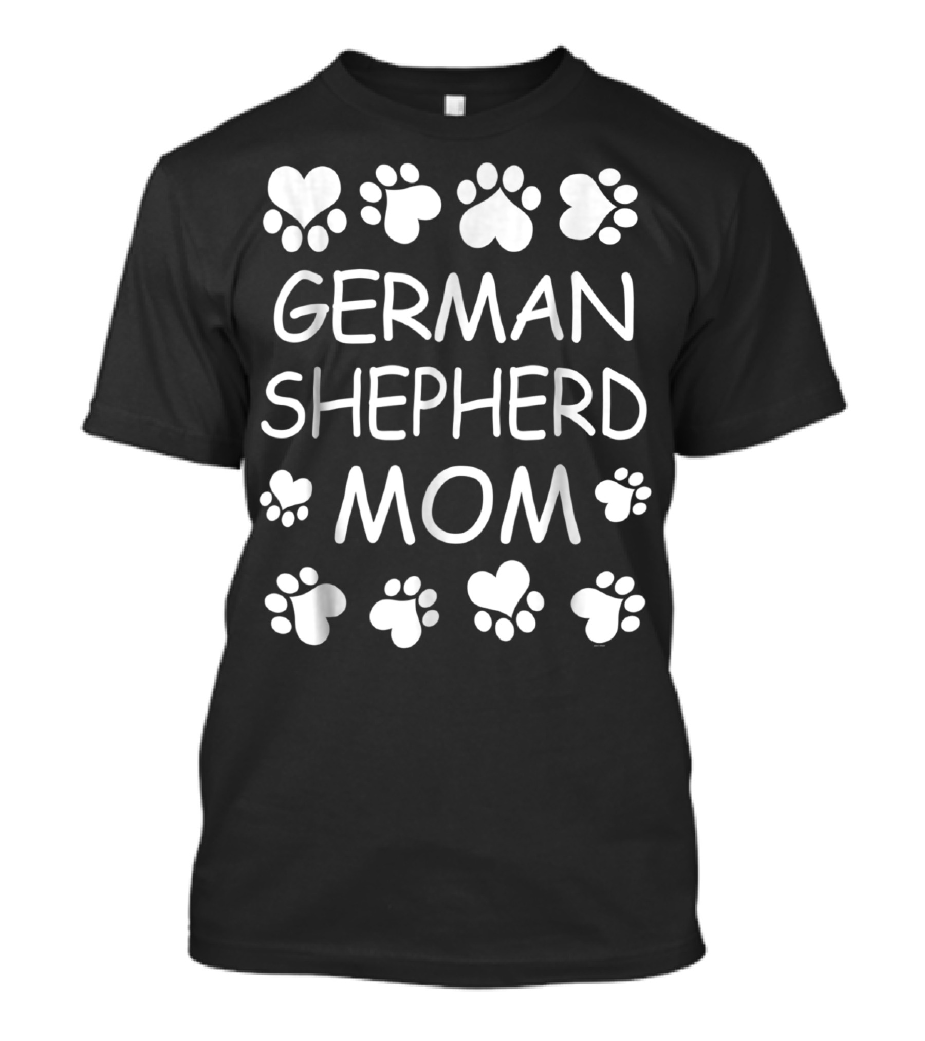 German Shepherd Mom Paw Print Love Christmas Birthday Gift T-Shirt