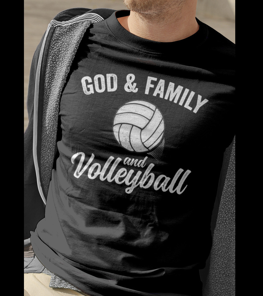 God Family Volleyball Team Player Game Day Mom Dad28 T-Shirt