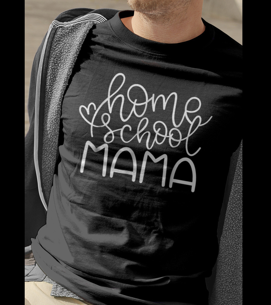 Homeschool Mama Heart Script T-Shirt
