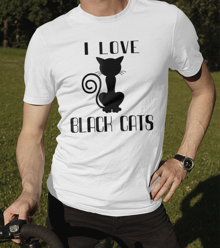 I Love Black Cats Cat Mom Witch T-Shirt