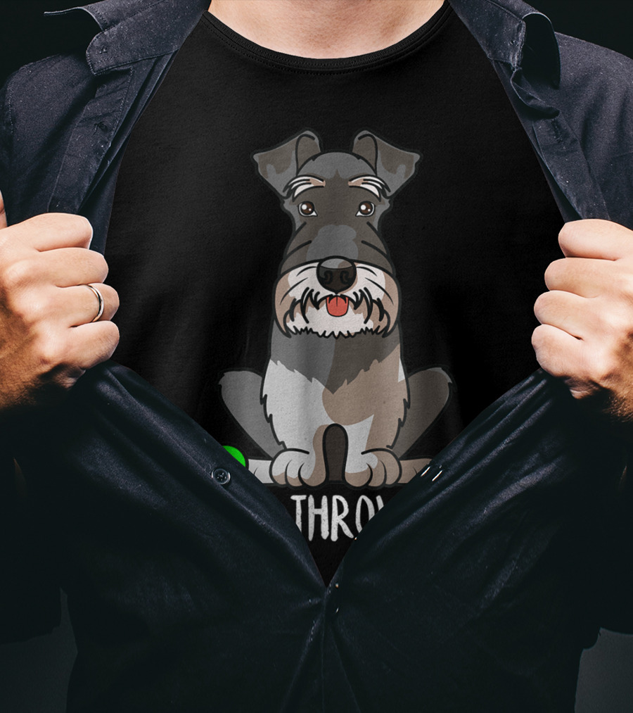 Just Throw It Miniature Schnauzer Cute Dog Owner With Green Ball T-Shirt