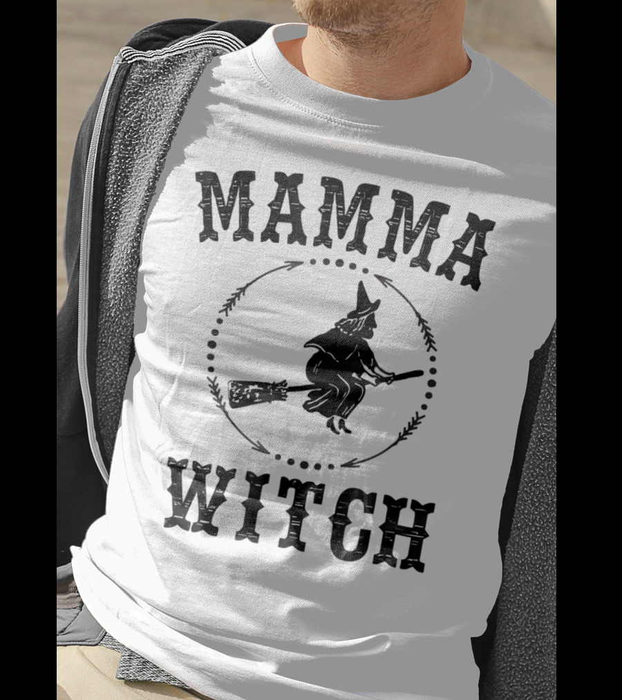 Mamma Witch Flying Broomstick T-Shirt