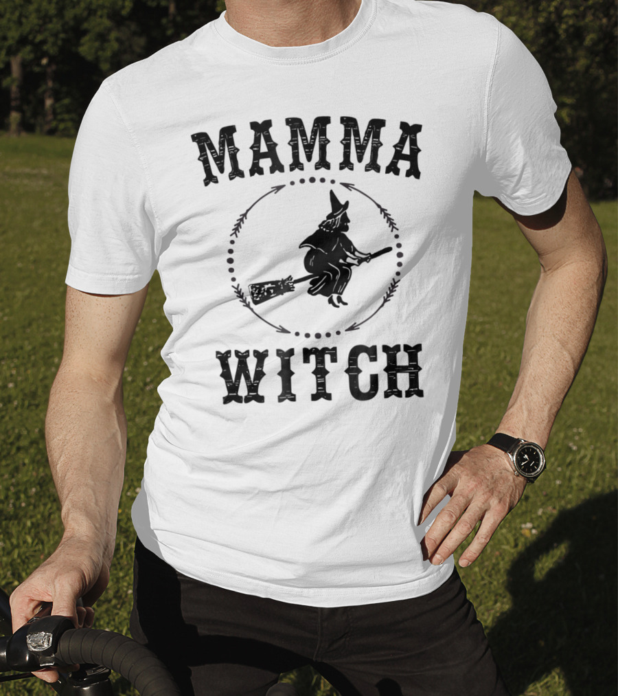 Mamma Witch Flying Broomstick T-Shirt