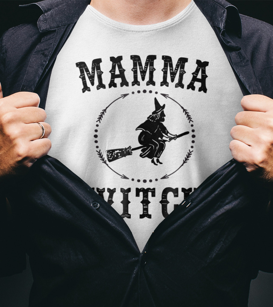 Mamma Witch Flying Broomstick T-Shirt