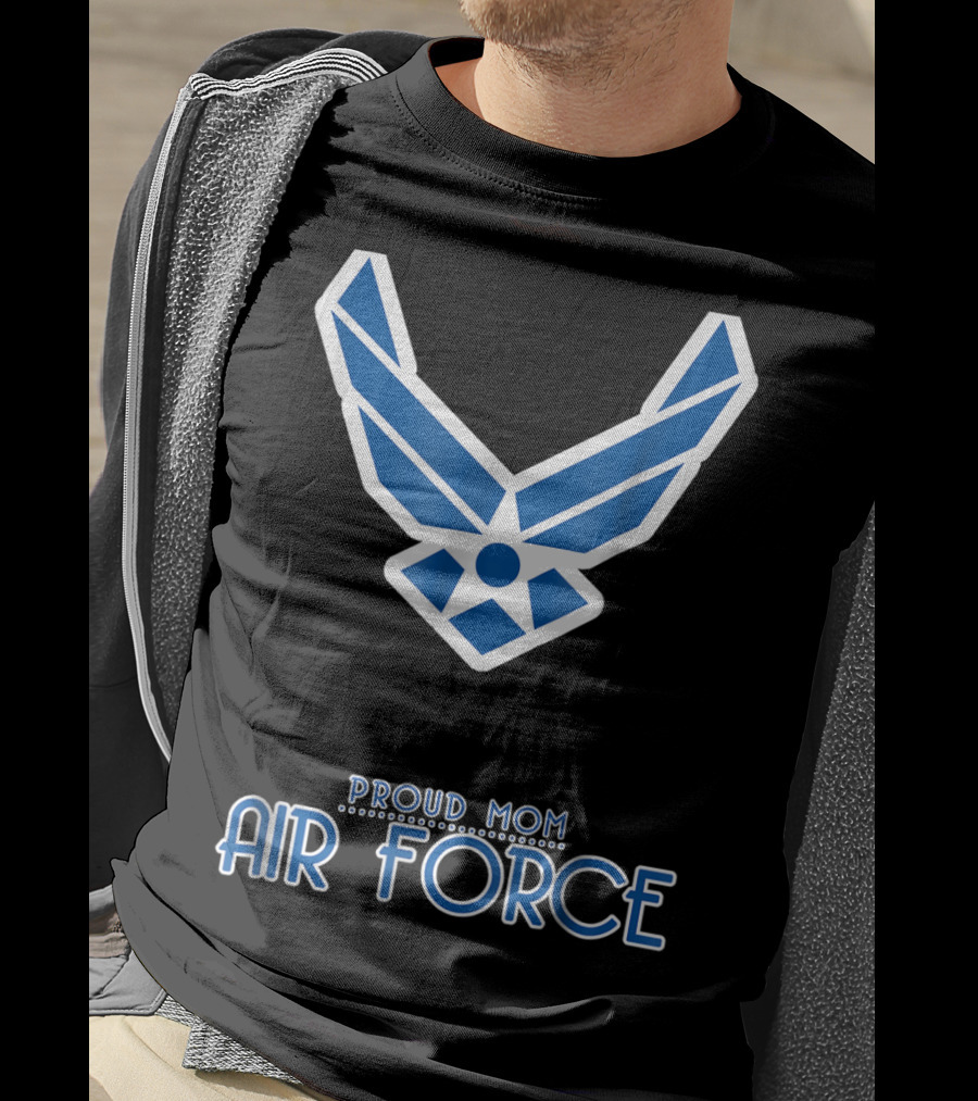 Proud Air Force Mom Blue Emblem T-Shirt