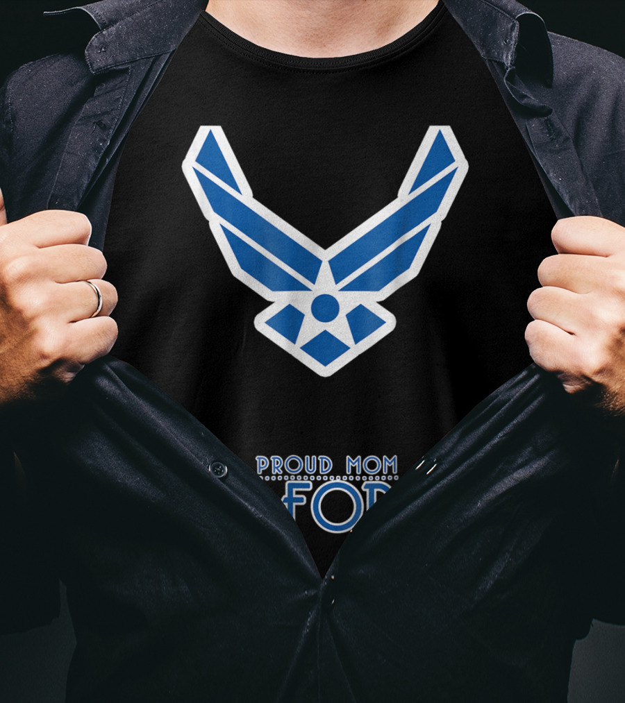 Proud Air Force Mom Blue Emblem T-Shirt