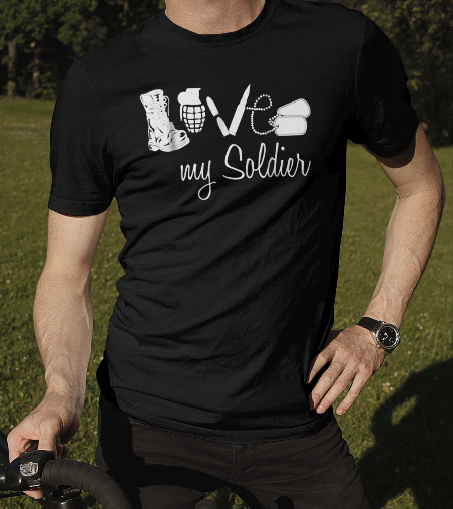 Love My Soldier Army Wife Girlfriend Husband T-Shirt