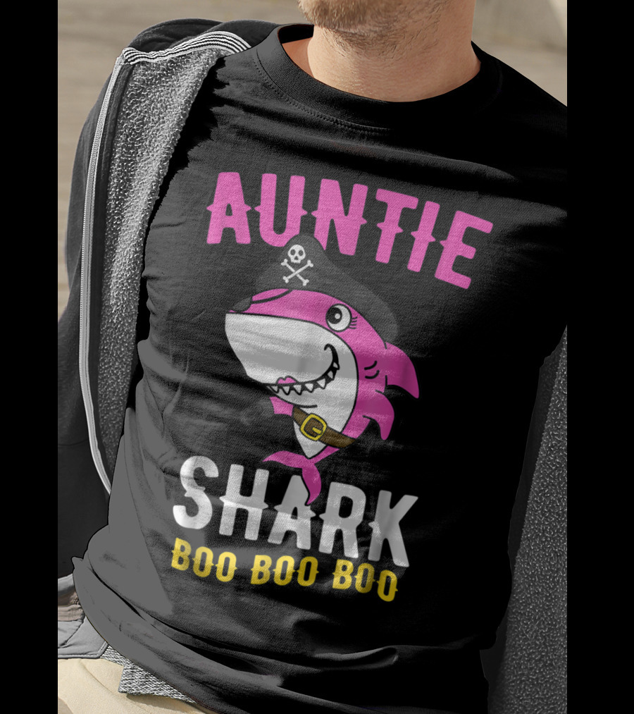 Auntie Pirate Shark Boo Boo Boo T-Shirt