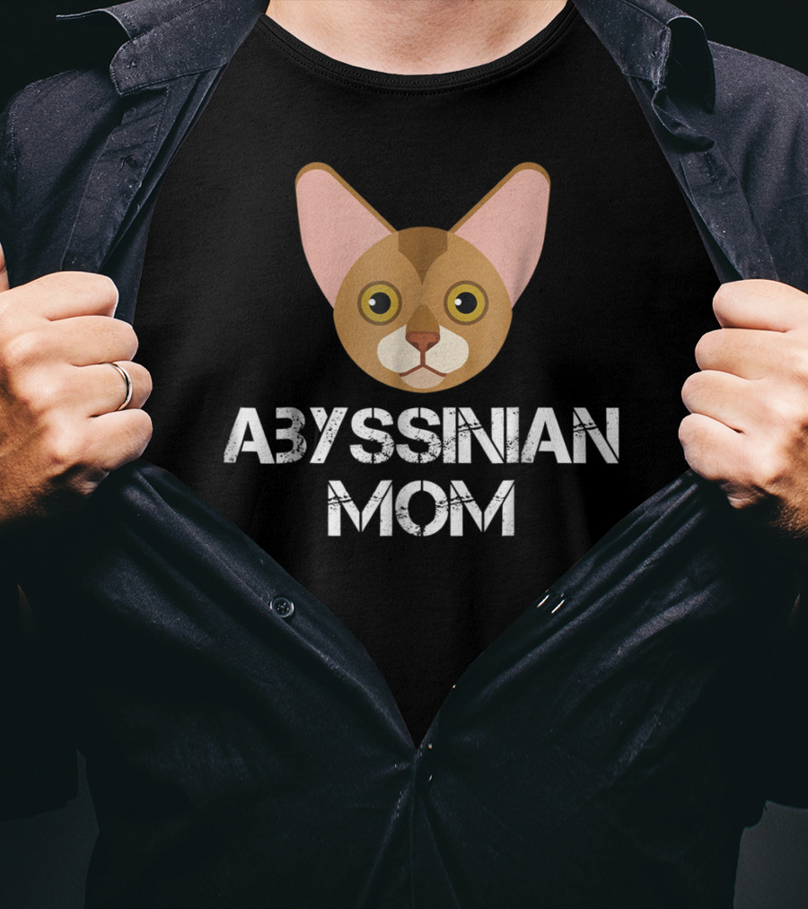 Abyssinian Mom Cat Face T-Shirt