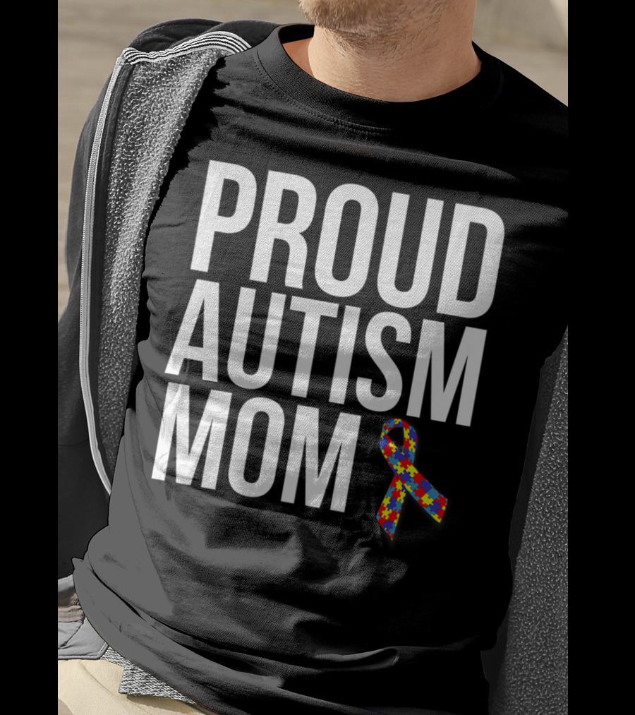 Proud Autism Mom Puzzle T-Shirt