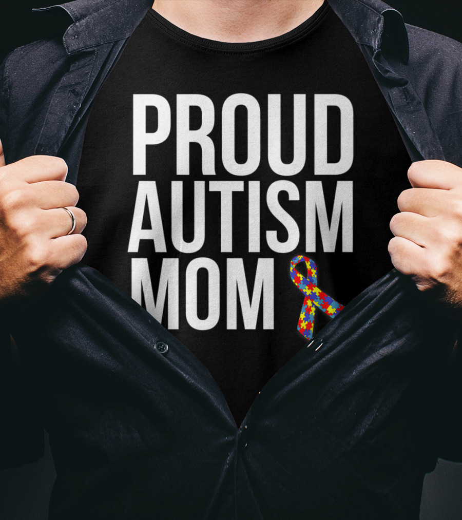 Proud Autism Mom Puzzle T-Shirt