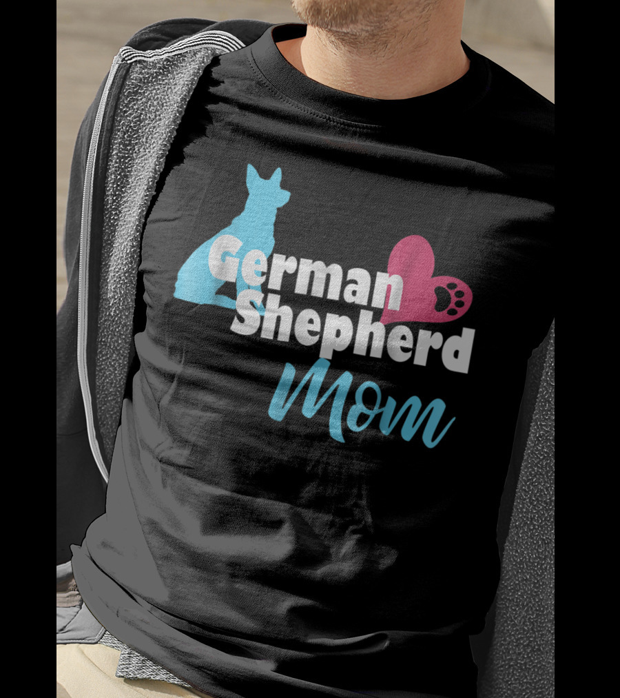 German Shepherd Mom Heart Paw T-Shirt