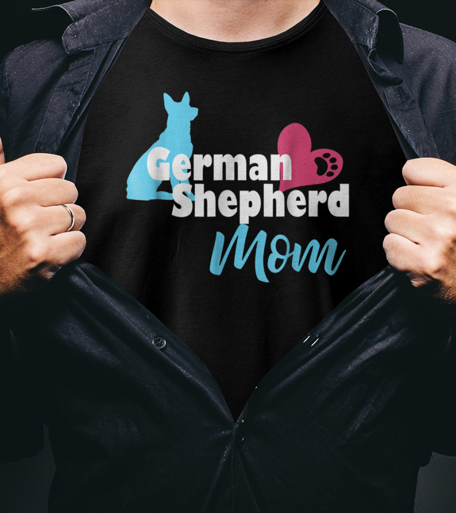 German Shepherd Mom Heart Paw T-Shirt