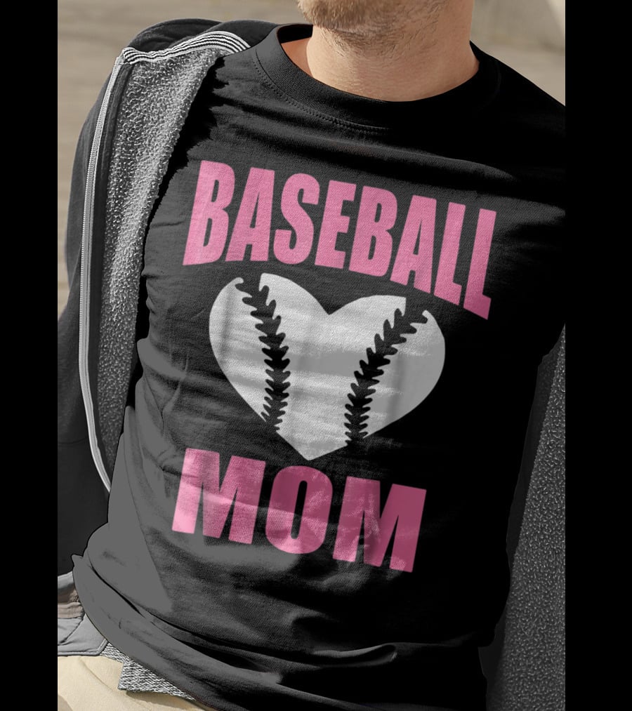 Baseball Mom Heart Baseball T-Shirt