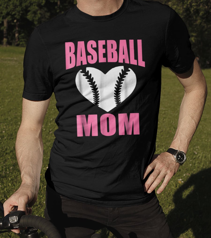 Baseball Mom Heart Baseball T-Shirt