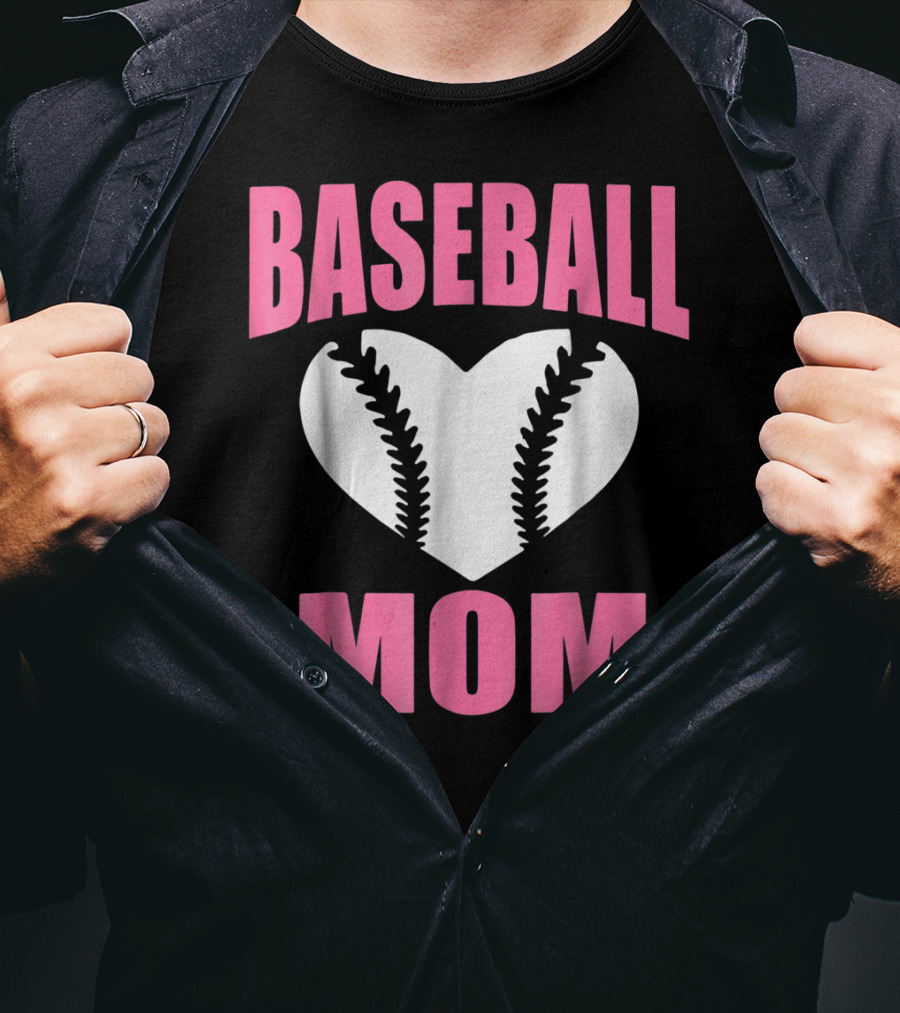 Baseball Mom Heart Baseball T-Shirt