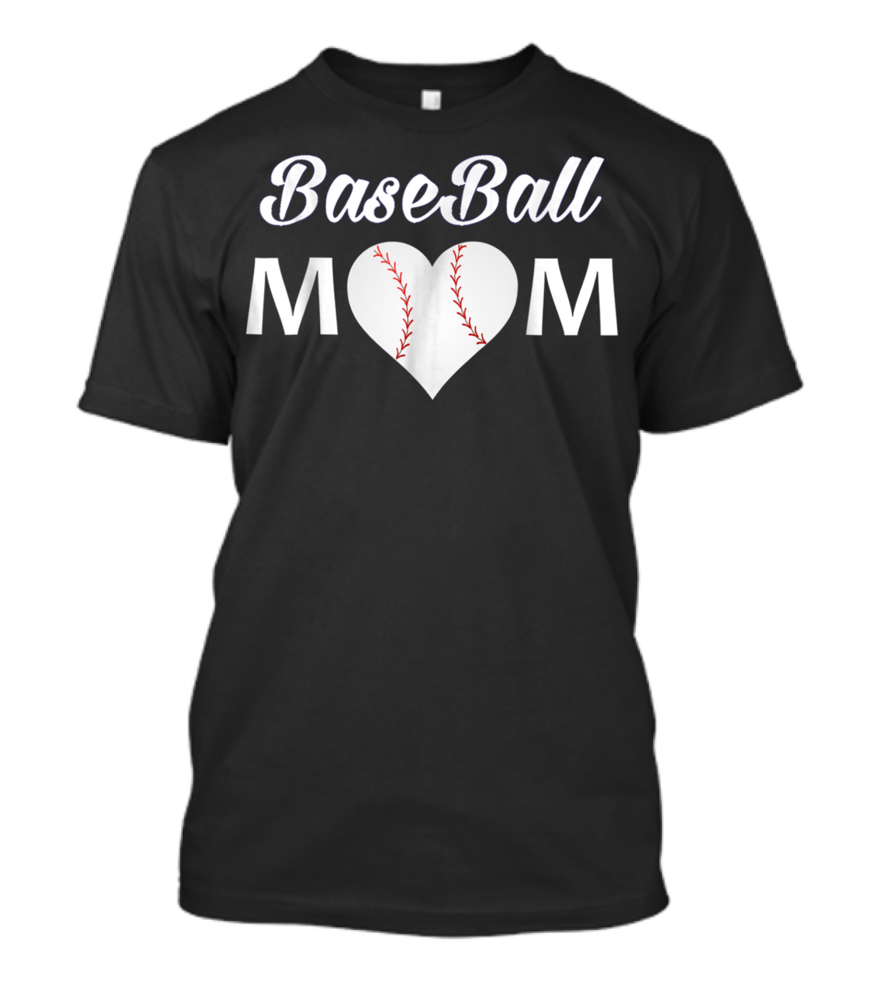 BaseBall Mom Heart With Baseball Stitch T-Shirt