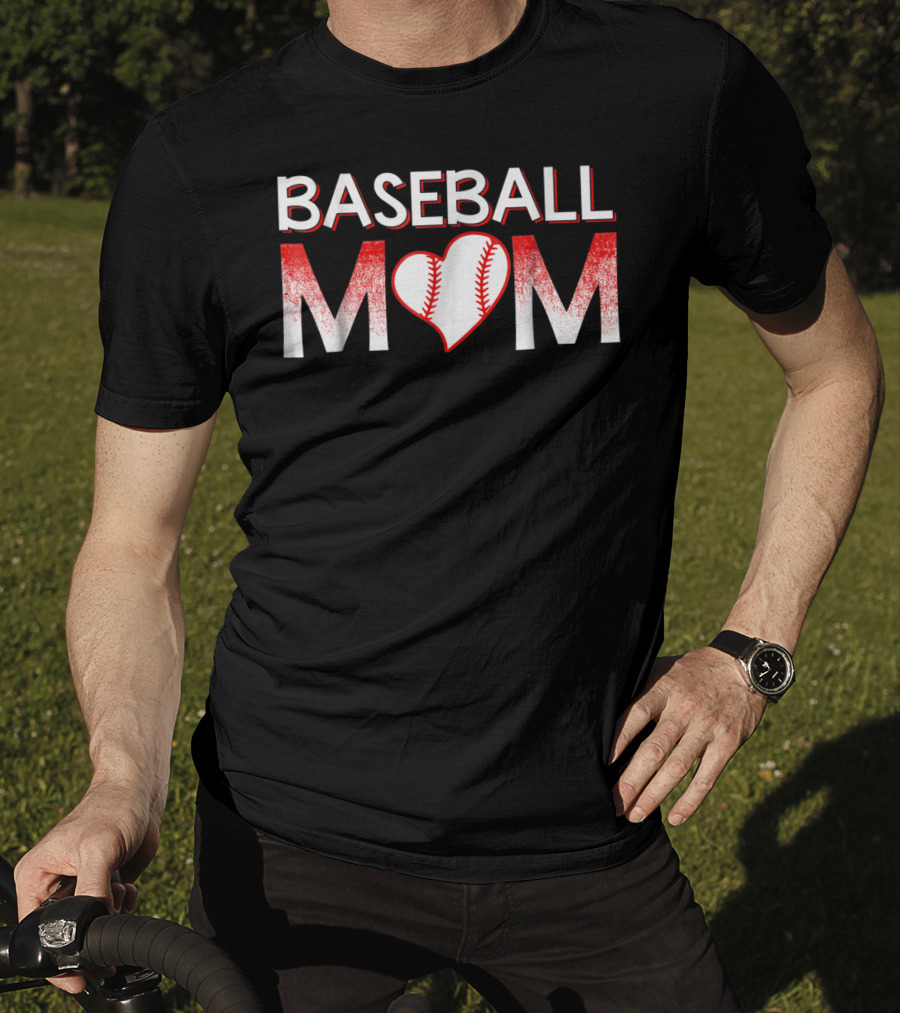 Baseball Mom Love Baseball Player Heart T-Shirt