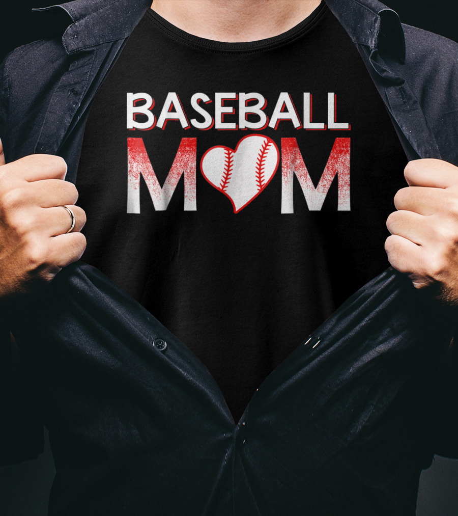 Baseball Mom Love Baseball Player Heart T-Shirt