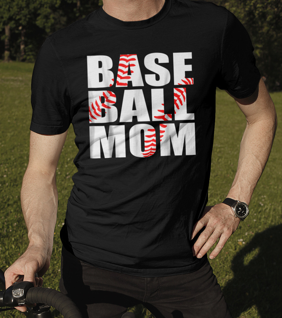 Baseball Mom Baseball Stitch T-Shirt