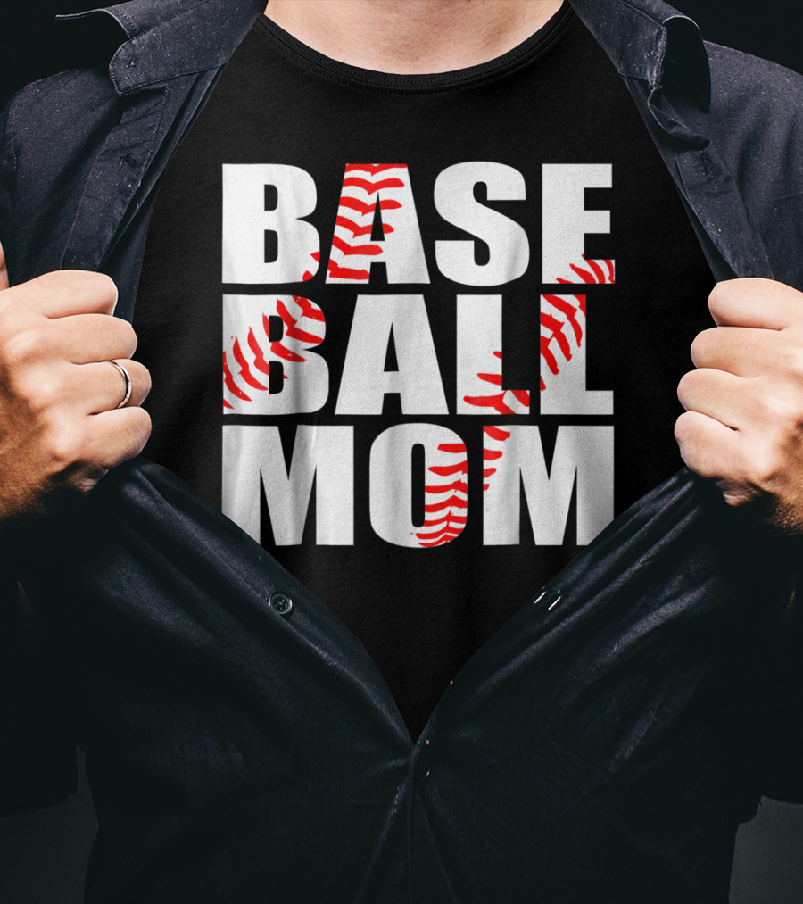 Baseball Mom Baseball Stitch T-Shirt