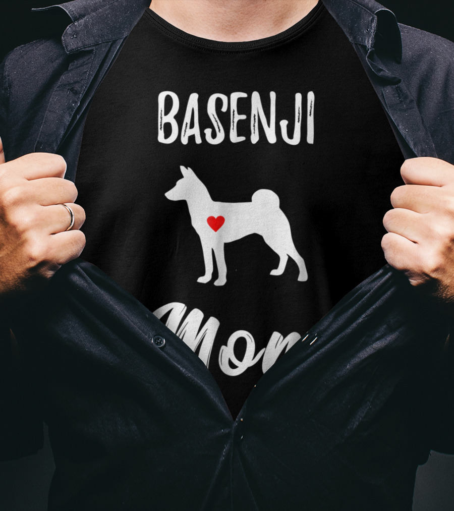 Basenji Mom Basenji Dog Heart T-Shirt