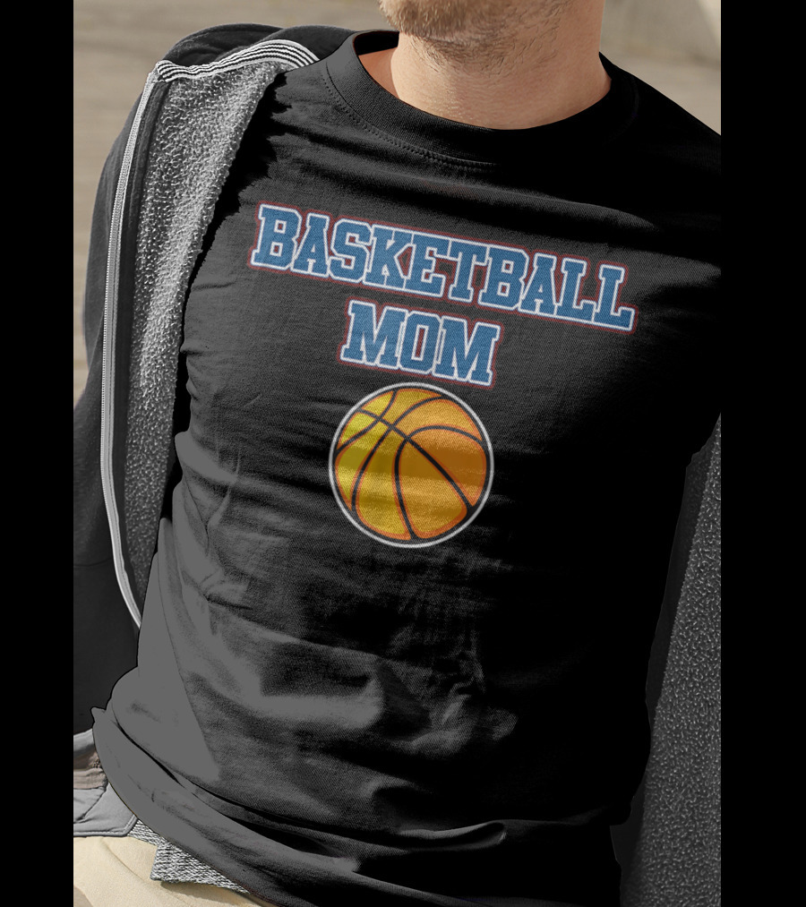 Basketball Mom Cute Cheer Vintage Mother Fan Basketball T-Shirt