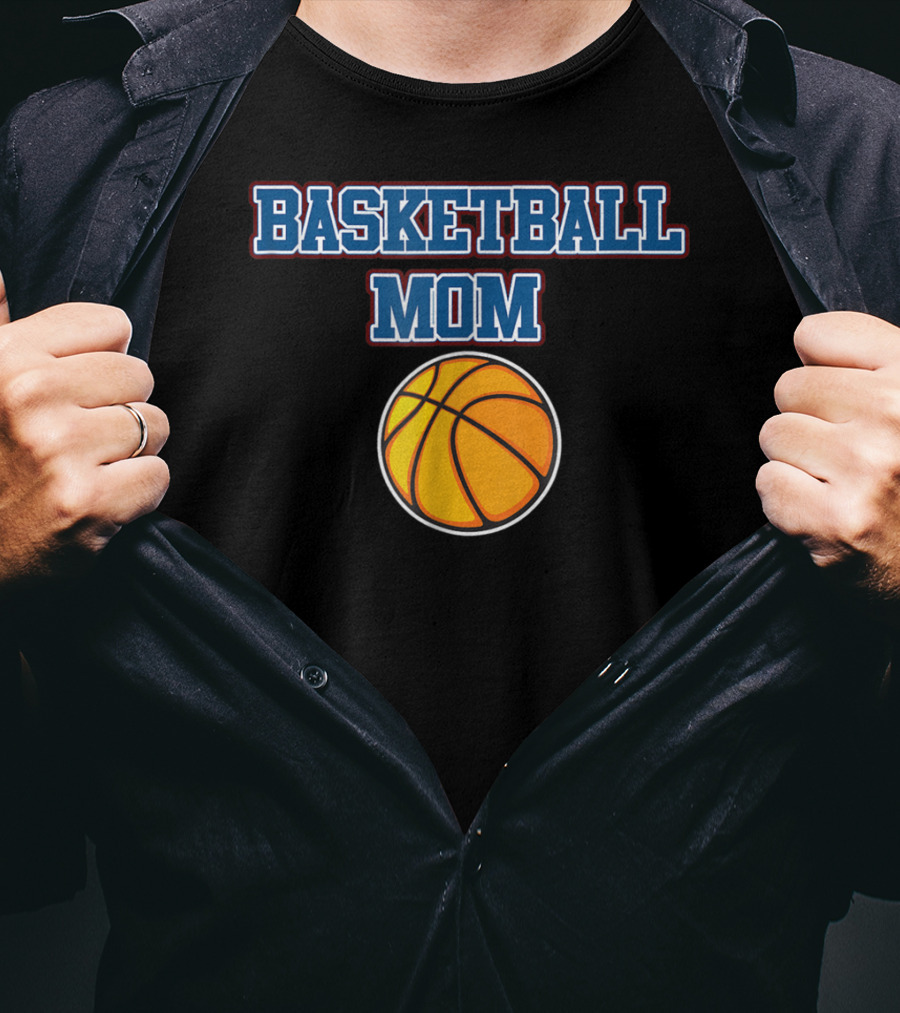 Basketball Mom Cute Cheer Vintage Mother Fan Basketball T-Shirt