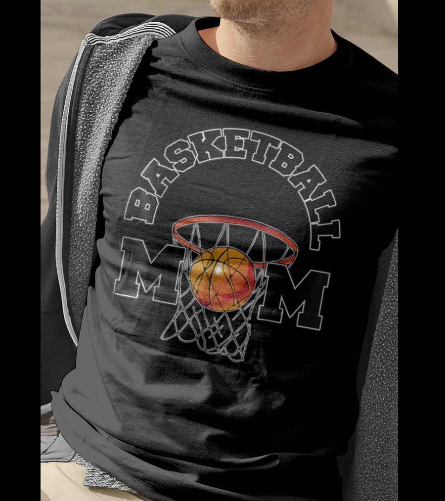 Basketball Mom Dark Hoop T-Shirt