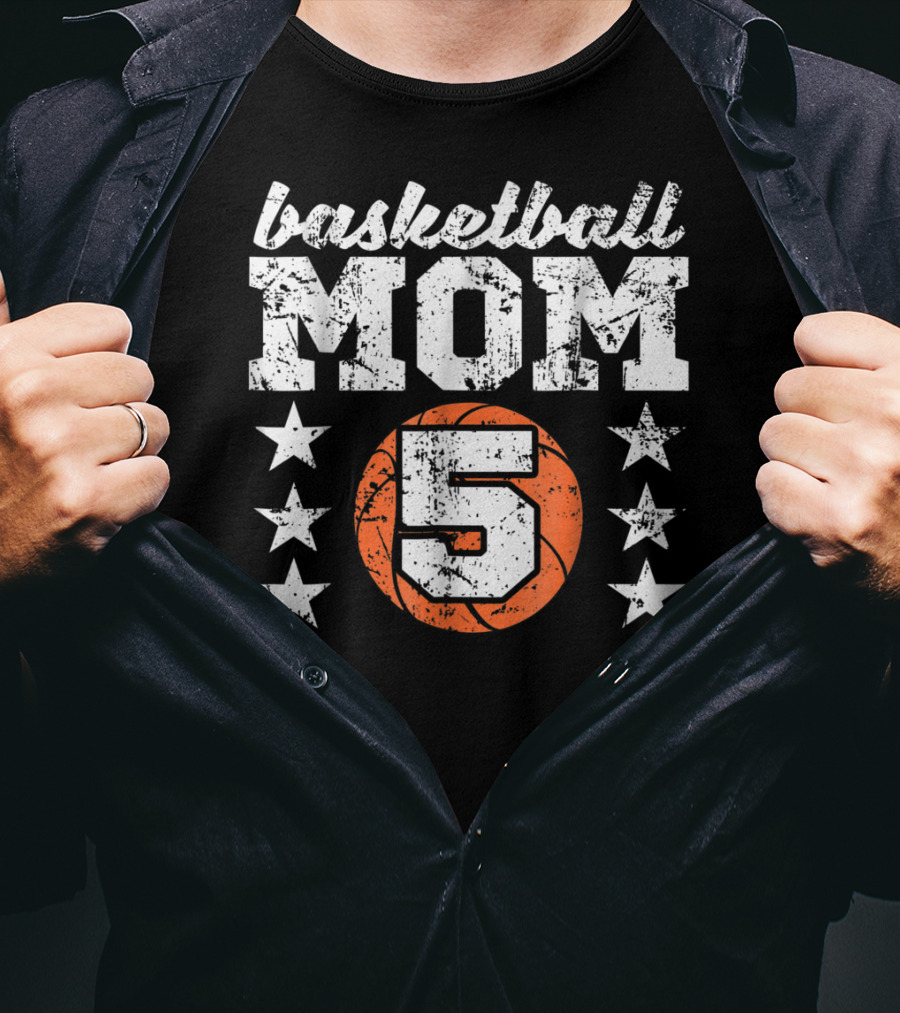 Basketball Mom 5 Stars T-Shirt