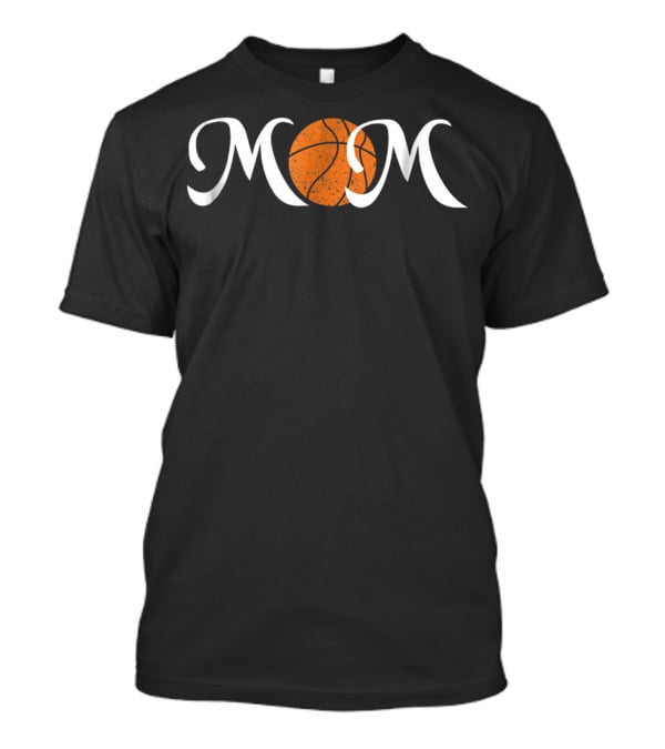 Basketball Mom Sports Orange White Mom Lettering T-Shirt
