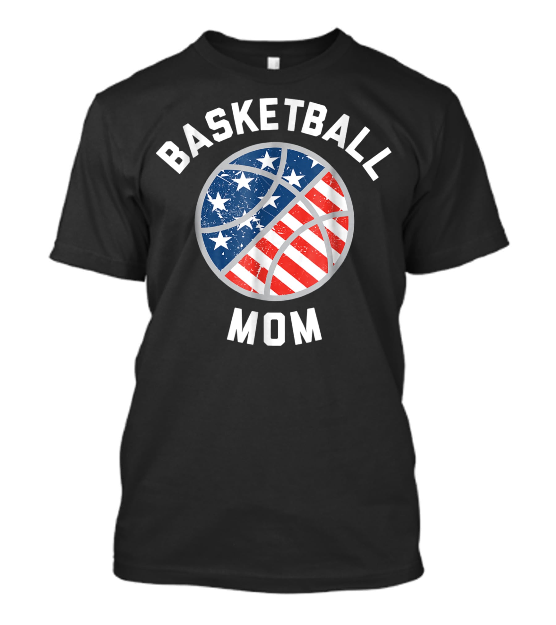 Basketball Mom Patriotic Stars And Stripes Ball Support T-Shirt