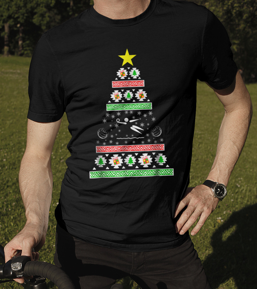 Beach Volleyball Ugly Christmas Tree Dad33 T-Shirt
