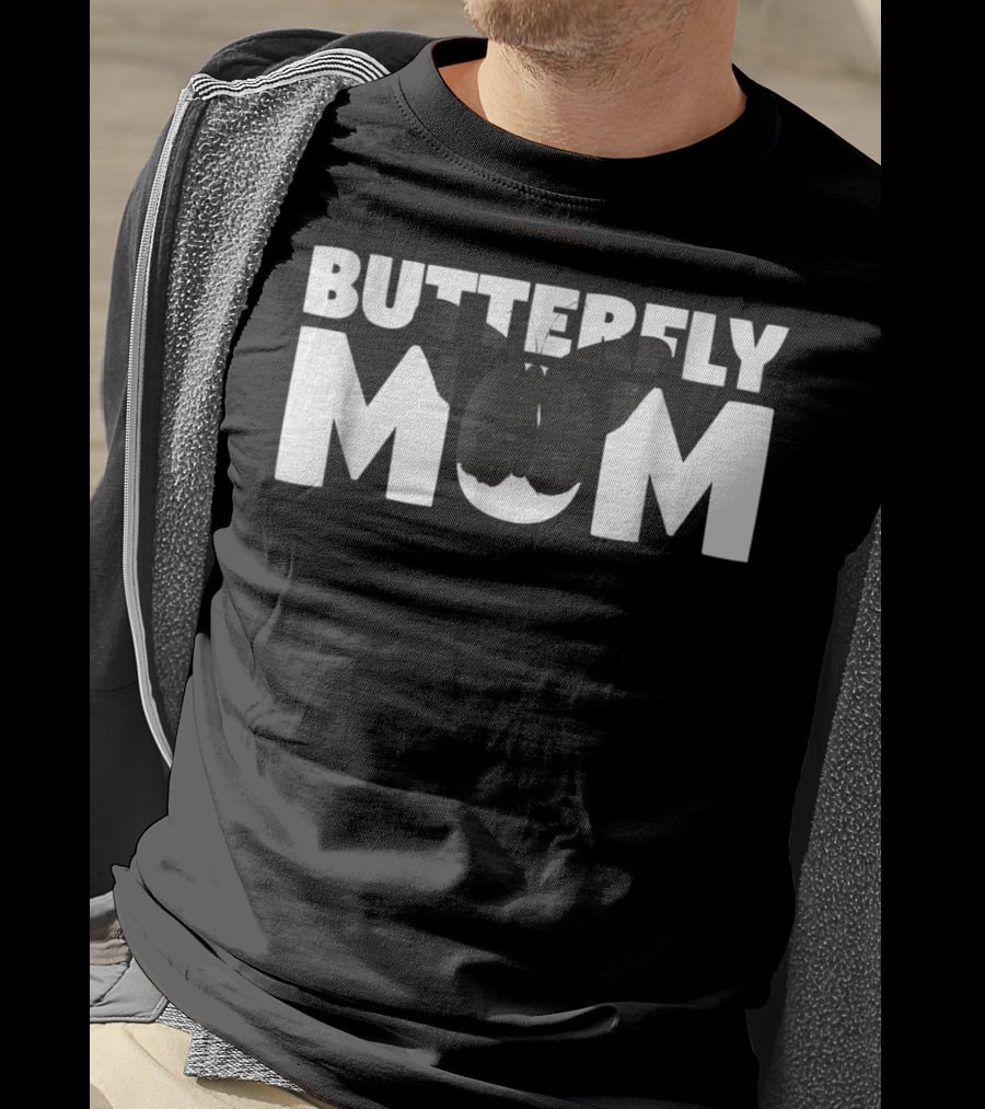 Butterfly Mom Butterfly Lover Animal For Mother Butterfly Typography T-Shirt