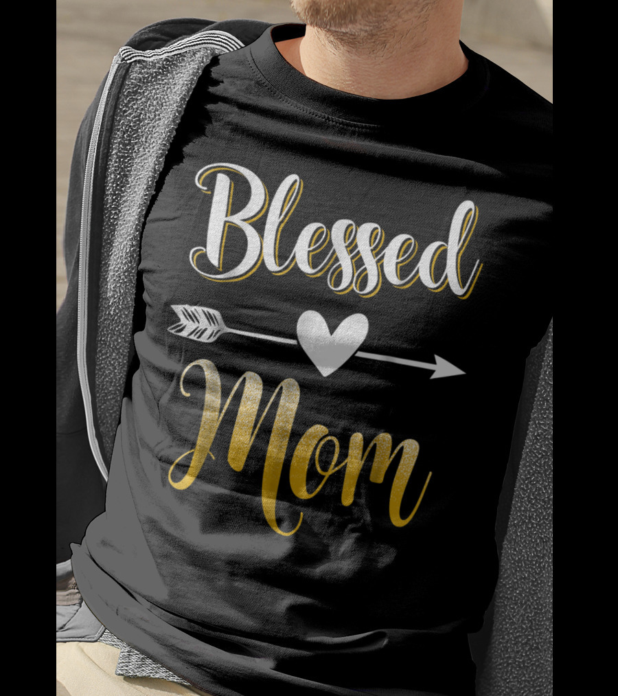 Blessed Mom Heart Arrow T-Shirt