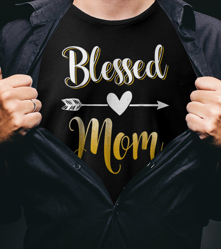 Blessed Mom Heart Arrow T-Shirt