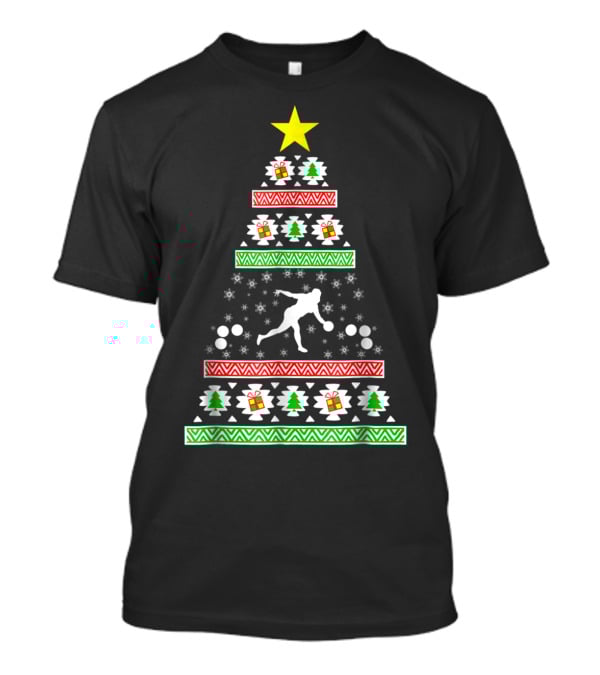Ugly Christmas Bocce Ball Tree Dad89 T-Shirt