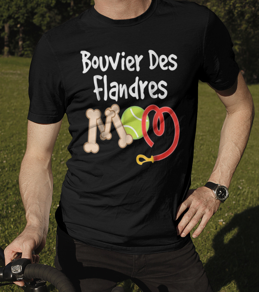 Bouvier Des Flandres Mom Bone Tennis Ball Leash T-Shirt