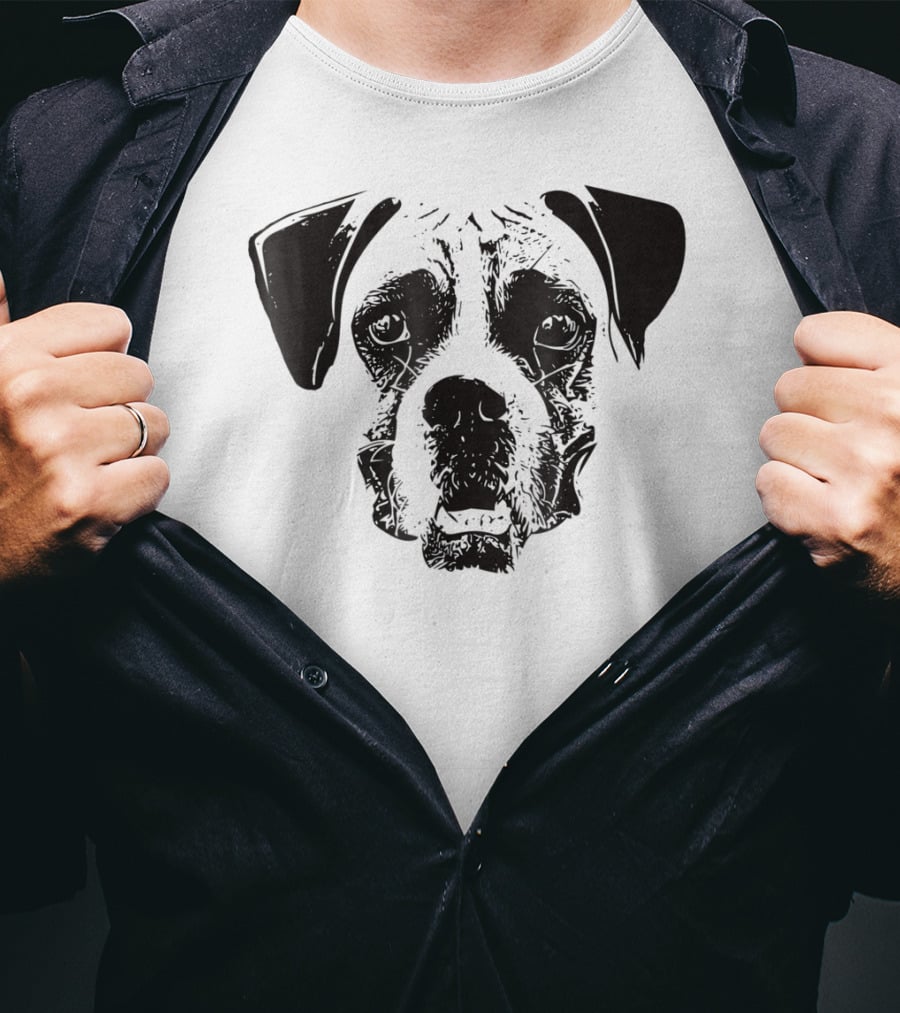Boxer Dog Face Dog Mom Or Dad Boxer Dog Face T-Shirt