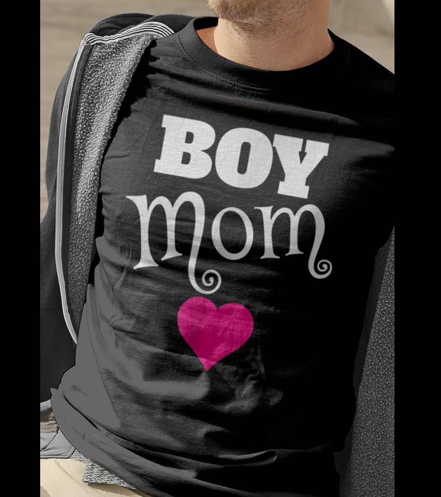 Boy Mom Heart Love My Boys Mother T-Shirt