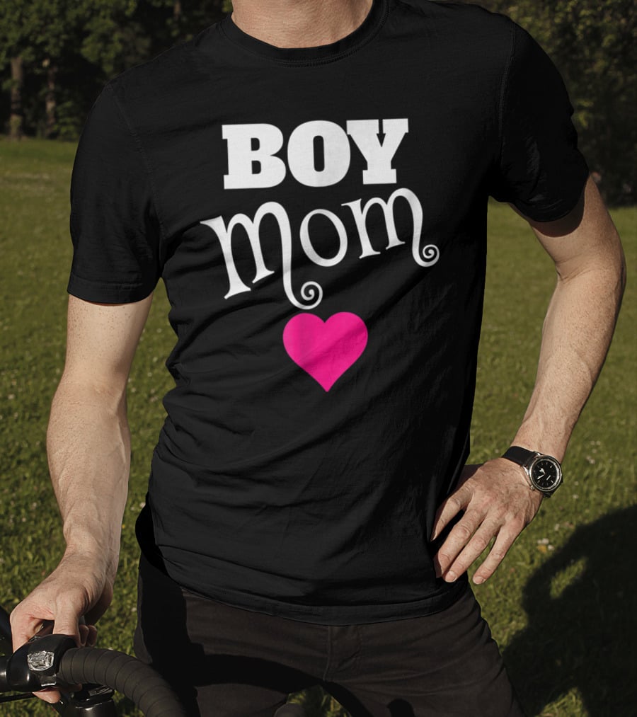Boy Mom Heart Love My Boys Mother T-Shirt