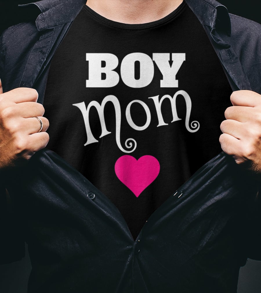 Boy Mom Heart Love My Boys Mother T-Shirt